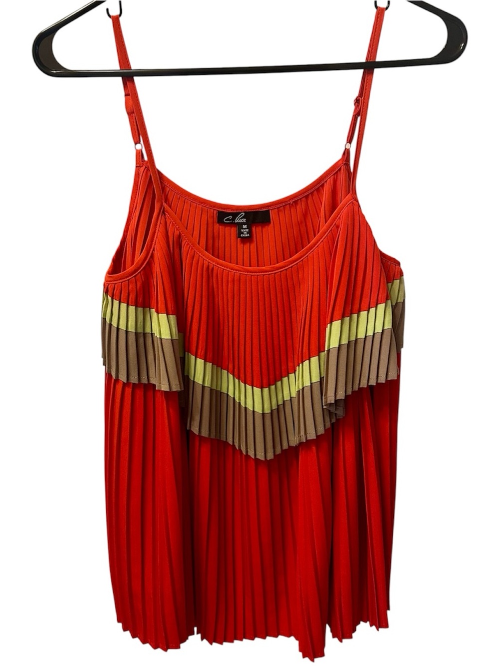 C. Luce Bright Color Pleated Tank